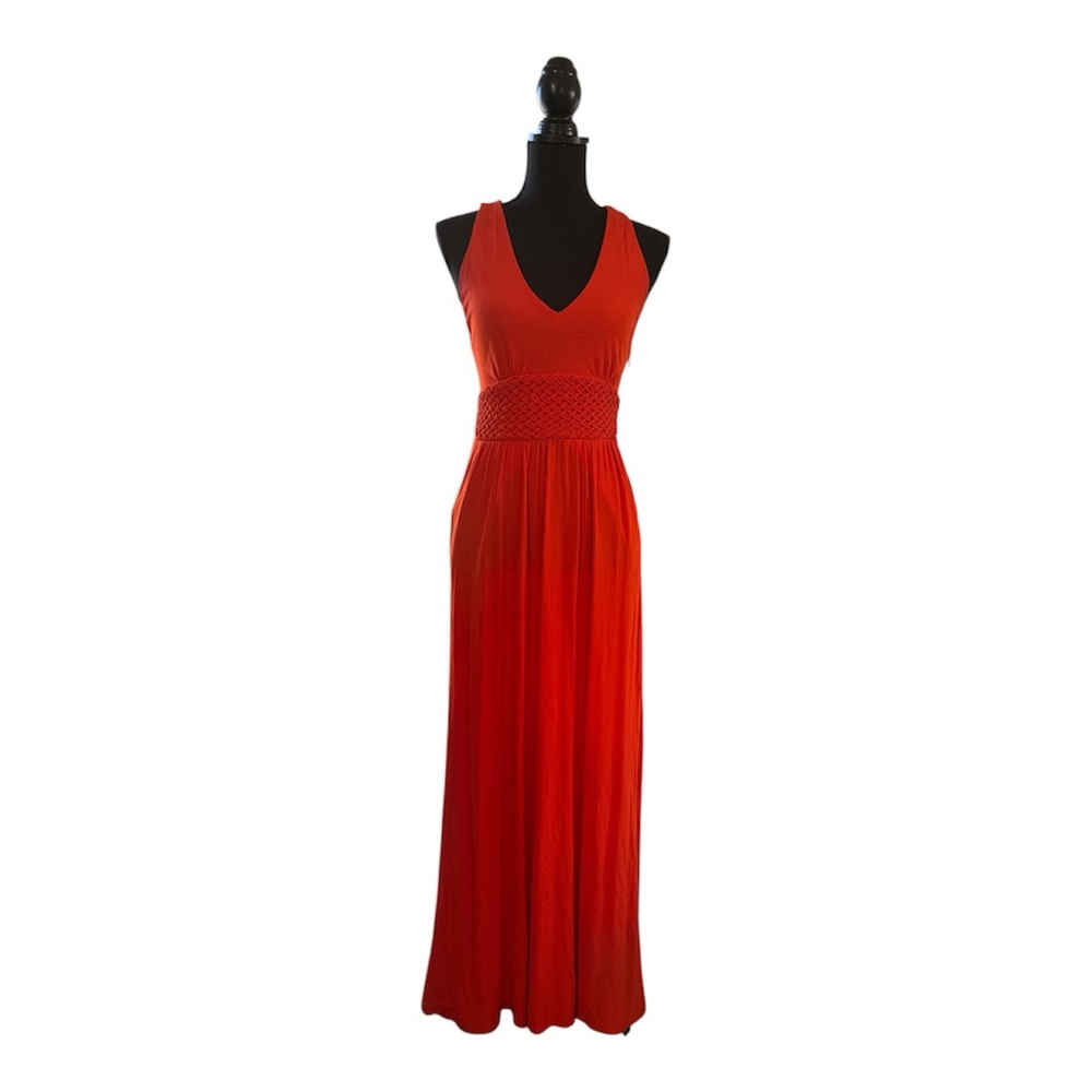 Maeve Anthropologie Orange Maxi Dress Open Back Sleeveless Size 2 - Picture 2 of 8